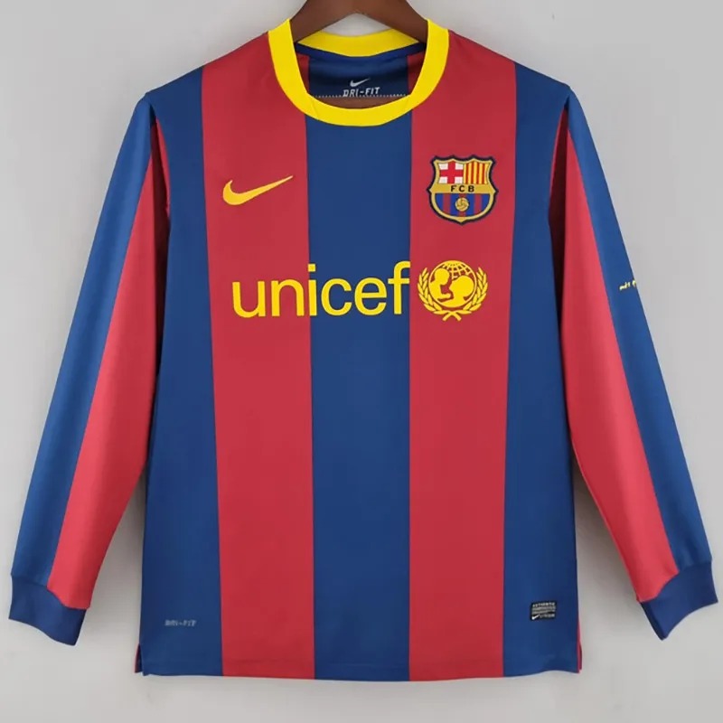 Maillot Domicile FC Barcelone Manches Longues Retro 2010/2011