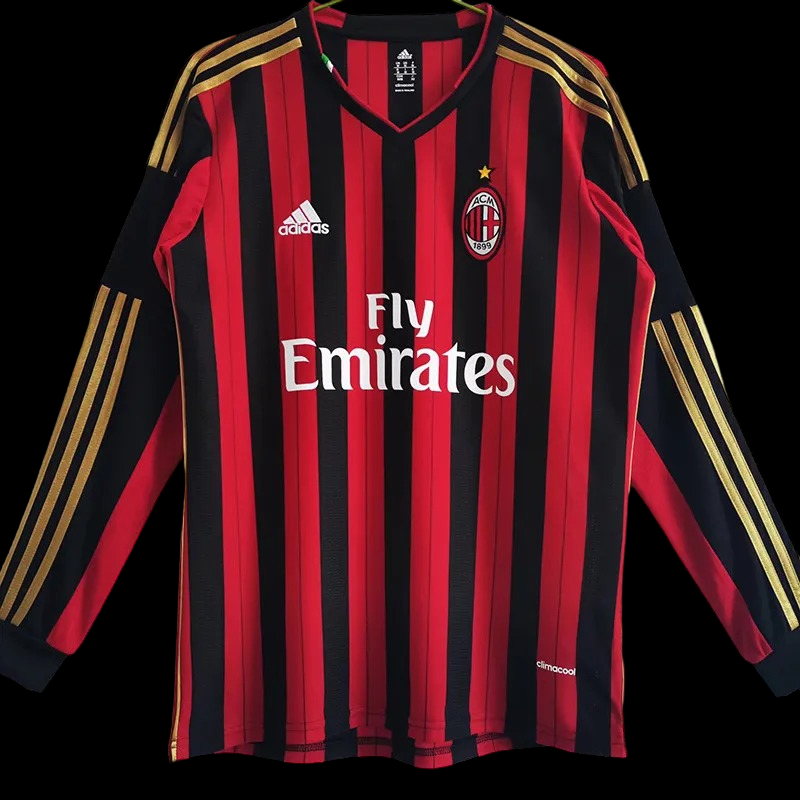 Maillot Domicile Ac Milan Manches Longues Retro 2013/2014